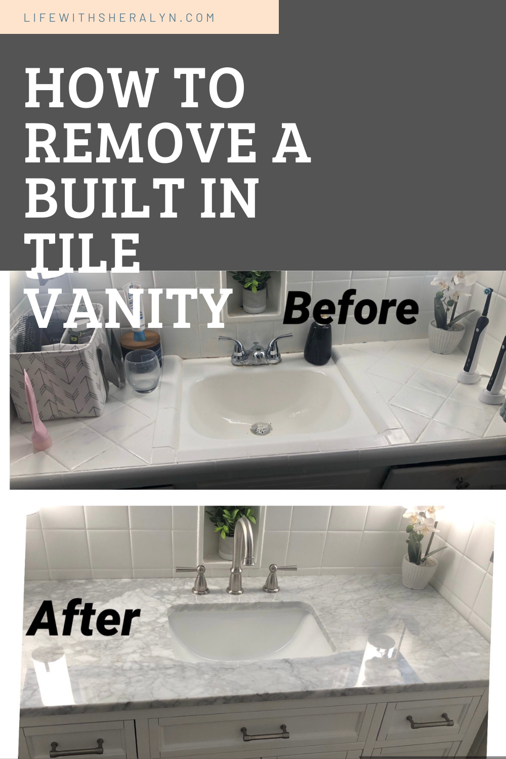 How To Replace A Built In Tile Vanity, How To Remove A Built In Bathroom Vanity
